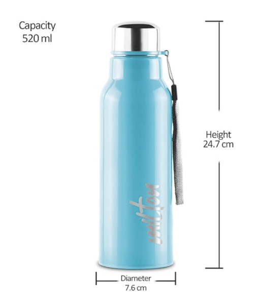 Milton Steel Fit 600 Inner Stainless Steel Water Bottle, 1 Piece, 520 ml | Easy Grip | Leak Proof | Hot or Cold | School | Office | Gym | Hiking | Treking | Travel Bottle - Image 3